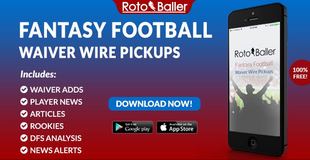 RotoBaller fantasy football news app NFL waiver wire iphone android large