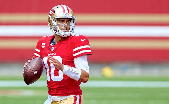 Jimmy Garoppolo fantasy football rankings news NFL DFS lineup picks